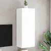 Image de vidaXL Meuble TV mural - Blanc - 40,5x30x102 cm