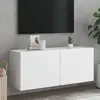 Image de vidaXL Meuble TV mural - Blanc - 100x30x41 cm