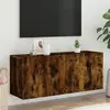 Image de vidaXL Meuble TV mural - Chêne fumé