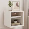 Image de vidaXL Meuble TV mural avec LED Blanc 30x28,5x30 cm