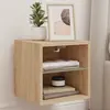 Image de vidaXL Meuble TV Mural avec LED - Chêne Sonoma
