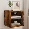 Image de vidaXL Meubles TV Muraux avec LED - Chêne Fumé