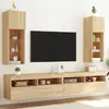 Image de vidaXL Meubles TV avec lumières LED 2 pièces - Chêne sonoma