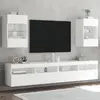 Image de vidaXL Meubles TV muraux LED 2 pcs Blanc