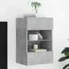 Image de vidaXL Meuble TV mural avec LED - Gris Béton