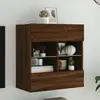 Image de VidaXL Meuble TV mural LED chêne marron