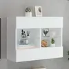 Image de vidaXL Meuble TV mural avec lumières LED - Blanc