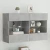 Image de VidaXL Meuble TV mural avec LED - Gris Béton