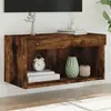 Image de vidaXL Meuble TV LED chêne fumé 60x30x30 cm