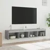 Image de vidaXL Meubles TV avec LED 2 pcs - Gris béton