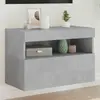 Image de vidaXL Meuble TV mural LED - Gris béton 60 cm