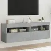 Image de vidaXL Meubles TV muraux - LED 2 pcs - Gris béton
