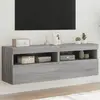 Image de vidaXL Meubles TV Muraux LED Sonoma Gris