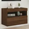 Image de vidaXL Meuble TV Mural LED Chêne Marron