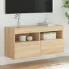 Image de vidaXL Meuble TV mural avec LED - Chêne sonoma