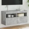 Image de vidaXL Meuble TV mural avec LED - Gris béton