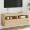 Image de vidaXL Meuble TV mural avec LED - Chêne sonoma