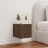 Image de vidaXL Meuble TV mural avec LED - 30 cm - Chêne marron