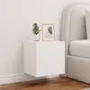 Image de vidaXL Meuble TV mural LED Blanc
