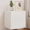 Image de vidaXL Meuble TV mural - Blanc avec LED