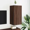 Image de vidaXL Meuble TV mural LED - Chêne marron