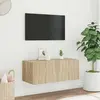 Image de vidaXL Meuble TV Mural LED Chêne sonoma 80x35x31 cm