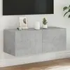 Image de vidaXL Meuble TV Mural avec LED - Gris Béton