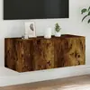 Image de vidaXL Meuble TV Mural LED - Chêne