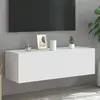 Image de vidaXL Meuble TV mural avec lumières LED - Blanc