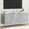 Image de vidaXL Meuble TV mural avec LED - Gris béton