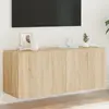 Image de vidaXL Meuble TV mural LED chêne sonoma