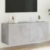 Image de vidaXL Meuble TV mural avec LED gris béton
