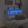 Image de vidaXL Tête de lit à LED blanc 140x18,5x103,5 cm bois d'ingénierie