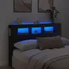 Image de vidaXL Tête de lit à LED noir 160x18,5x103,5 cm bois d'ingénierie