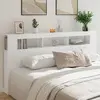 Image de vidaXL Tête de lit à LED blanc 200x18,5x103,5 cm bois d'ingénierie