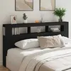 Image de vidaXL Tête de lit à LED noir 200x18,5x103,5 cm bois d'ingénierie