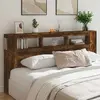 Image de vidaXL Tête de lit à LED chêne fumé 200x18,5x103,5cm bois d'ingénierie