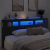 Image de vidaXL Tête de lit à LED noir 220x18,5x103,5 cm bois d'ingénierie