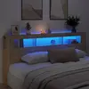 Image de vidaXL Tête de lit à LED chêne sonoma 220x18,5x103,5cm bois ingénierie