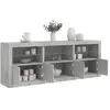 Image de vidaXL Buffet avec LED Gris béton 181,5x37x67 cm