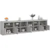Image de VIDAXL Buffet LED gris béton 283x37x67 cm