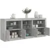 Image de vidaXL Buffet avec lumières LED - Gris béton