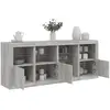 Image de vidaXL Buffet LED sonoma gris 164x37x67 cm