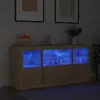 Image de vidaXL Buffet LED chêne sonoma 142,5x37x67 cm
