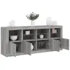 Image de vidaXL Buffet avec lumières LED - Sonoma gris 163x37x67 cm