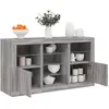 Image de vidaXL Buffet LED sonoma gris