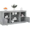 Image de vidaXL Buffet LED gris béton