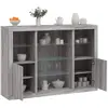 Image de vidaXL buffets LED 3 pcs sonoma gris