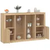 Image de vidaXL Buffets LED 3 pcs Chêne sonoma