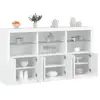 Image de vidaXL Buffet LED blanc 181,5x37x100 cm